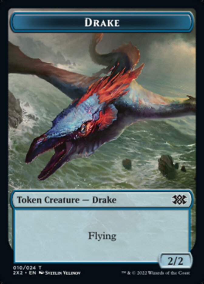 Drake // Aven Initiate Double-Sided Token [Double Masters 2022 Tokens] 