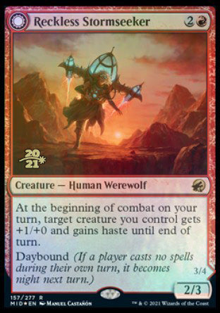 Reckless Stormseeker // Storm-Charged Slasher [Innistrad: Midnight Hunt Prerelease Promos] 