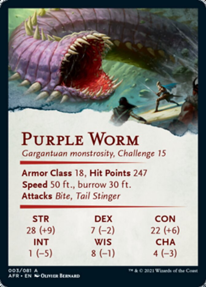 Purple Worm Art Card [Dungeons &amp; Dragons: Adventures in the Forgotten Realms Art Series] 