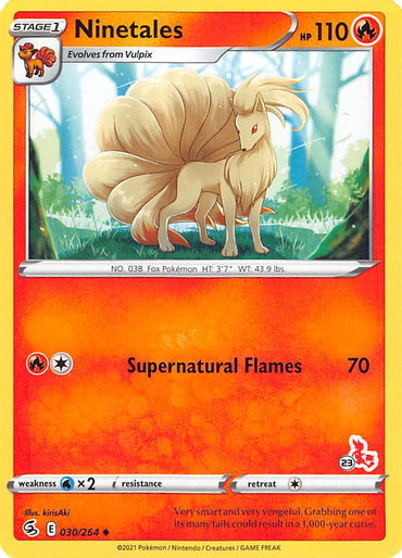 Ninetales (30/264) (Cinderace Stamp #23) [Battle Academy 2022] 