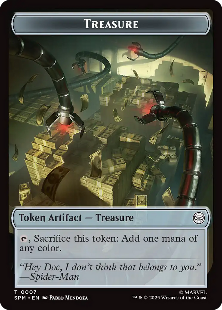 Spider // Treasure Double-Sided Token [Marvel's Spider-Man Tokens]