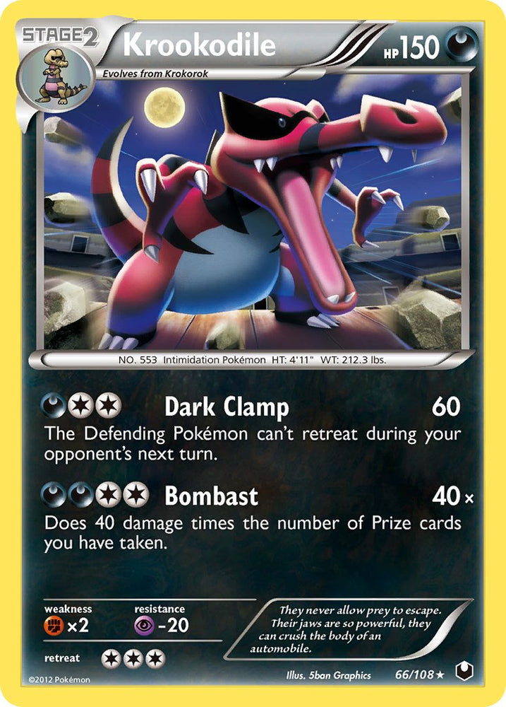 Krookodile (66/108) (Theme Deck Exclusive) [Black &amp; White: Dark Explorers] 