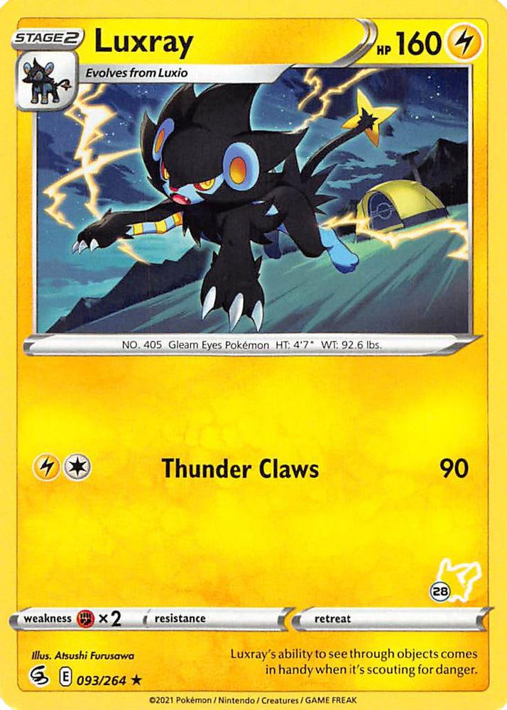 Luxray (093/264) (Pikachu Stamp #28) [Battle Academy 2022] 