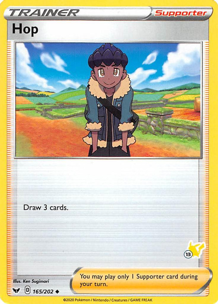 Hop (165/202) (Pikachu Stamp #13) [Battle Academy 2022] 
