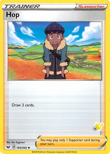 Hop (165/202) (Pikachu Stamp #13) [Battle Academy 2022] 