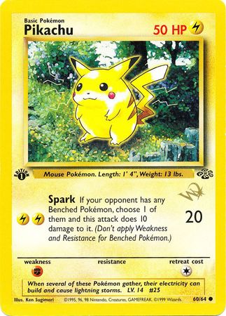 Pikachu (60/64) (W Stamped Promo) [Jungle 1st Edition] 