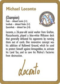 1996 Michael Loconto Biography Card [World Championship Decks] 