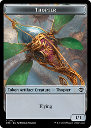Thopter // Manifest Double-Sided Token [Outlaws of Thunder Junction Commander Tokens] 