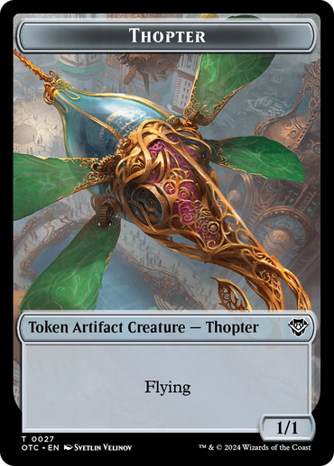 Thopter // Treasure Double-Sided Token [Outlaws of Thunder Junction Commander Tokens] 