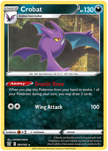 Crobat (091/163) (Theme Deck Exclusive) [Sword &amp; Shield: Battle Styles] 