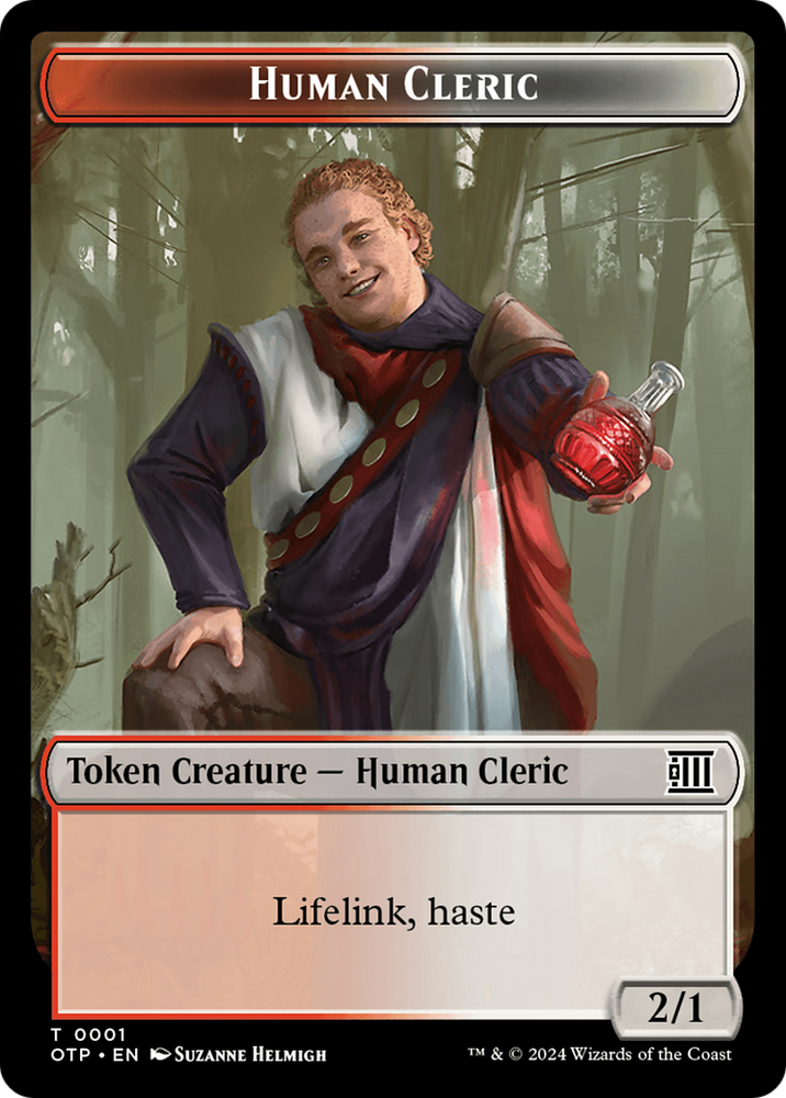 Human Cleric Token [Outlaws of Thunder Junction: Breaking News Tokens] 