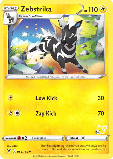 Zebstrika (054/185) (Pikachu Stamp #56) [Battle Academy 2022] 