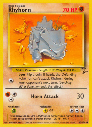 Rhyhorn (90/130) [Base Set 2] 