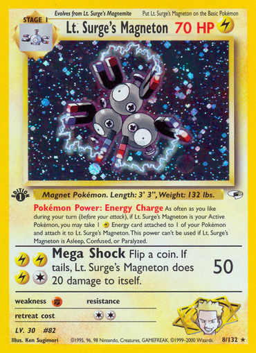 Lt. Surge's Magneton (8/132) [Gym Heroes 1st Edition] 