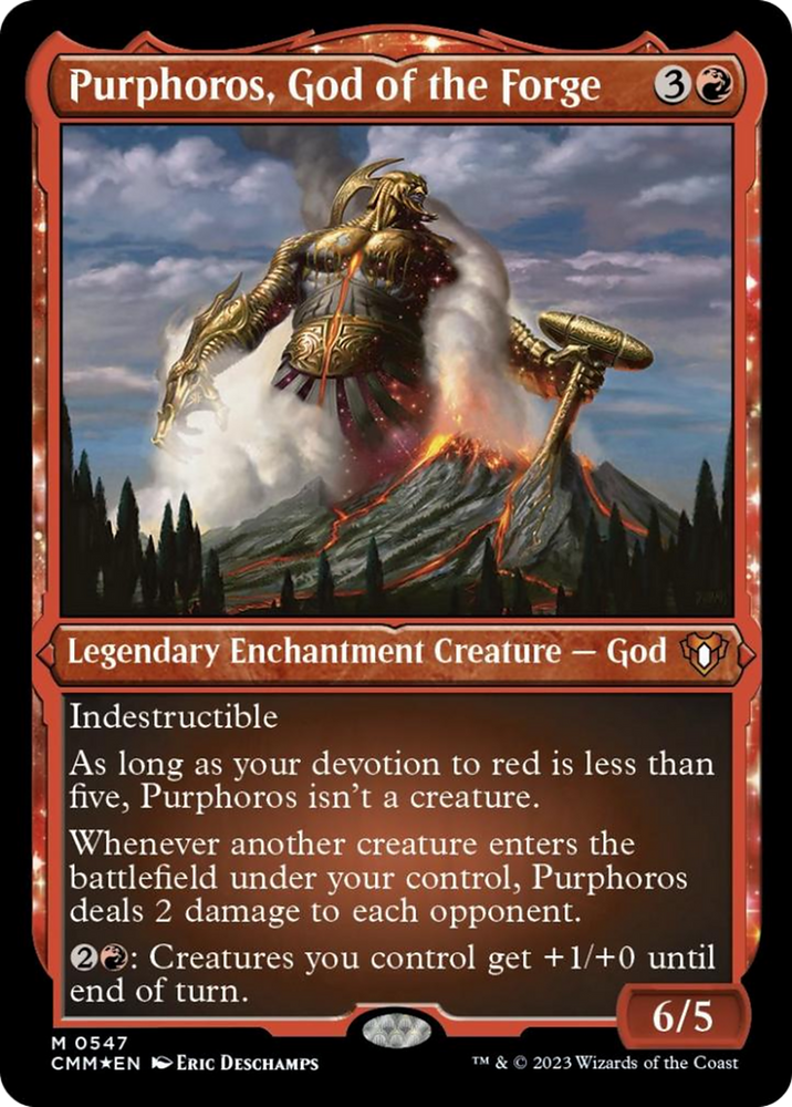 Purphoros, God of the Forge (Foil Etched) [Commander Masters] 