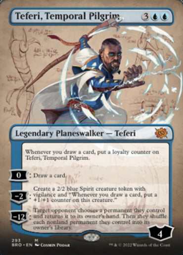Teferi, Temporal Pilgrim (Borderless Alternate Art) [The Brothers' War] 