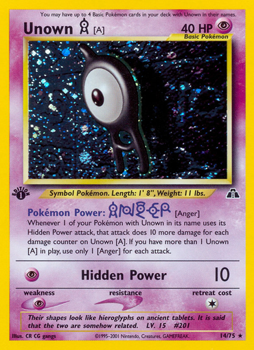 Unown [A] (14/75) [Neo Discovery 1st Edition] 