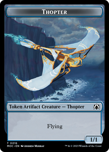 Thopter // Gold Double-Sided Token [March of the Machine Commander Tokens] 