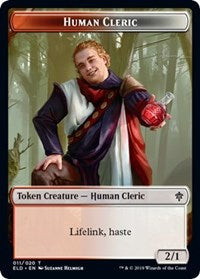 Human Cleric // Food (16) Double-Sided Token [Throne of Eldraine Tokens] 