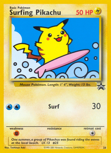 Surfing Pikachu (28) [Wizards of the Coast: Black Star Promos] 