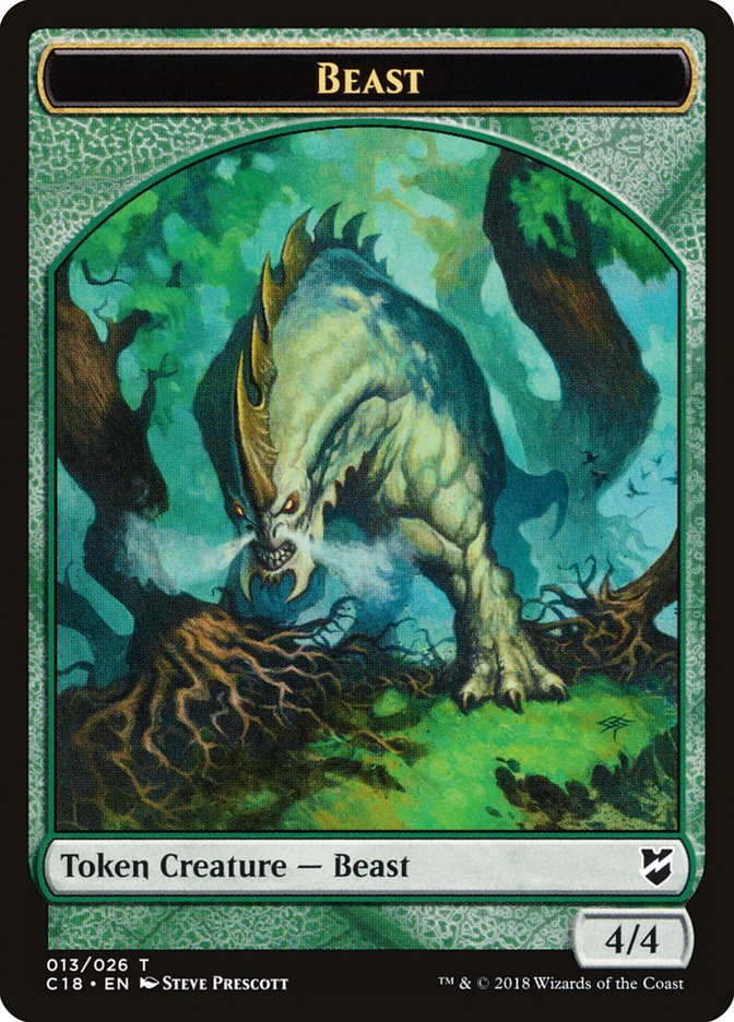 Cat Warrior // Beast (013) Double-Sided Token [Commander 2018 Tokens] 