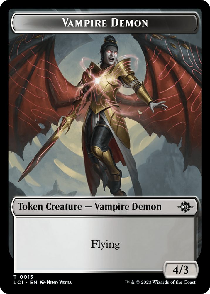 Vampire (0004) // Vampire Demon Double-Sided Token [The Lost Caverns of Ixalan Commander Tokens] 