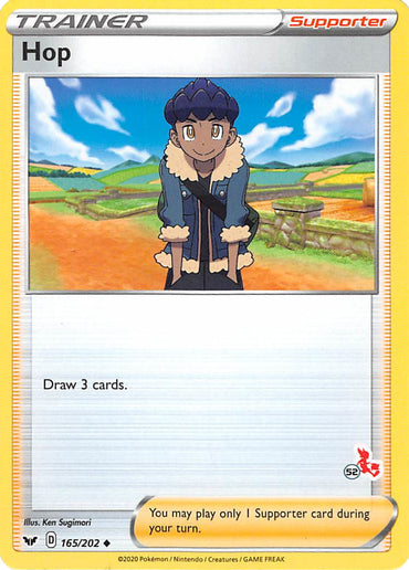 Hop (165/202) (Cinderace Stamp #52) [Battle Academy 2022] 