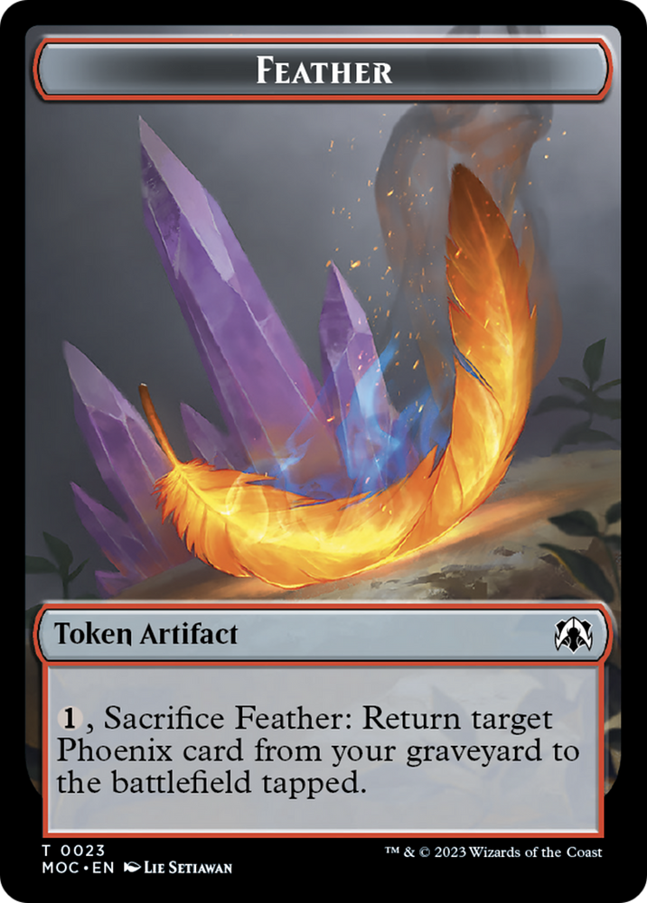 Feather // Servo Double-Sided Token [March of the Machine Commander Tokens] 