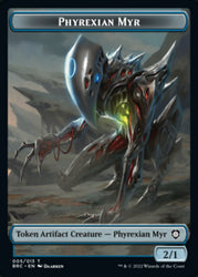 Construct (008) // Phyrexian Myr Double-Sided Token [The Brothers' War Commander Tokens] 