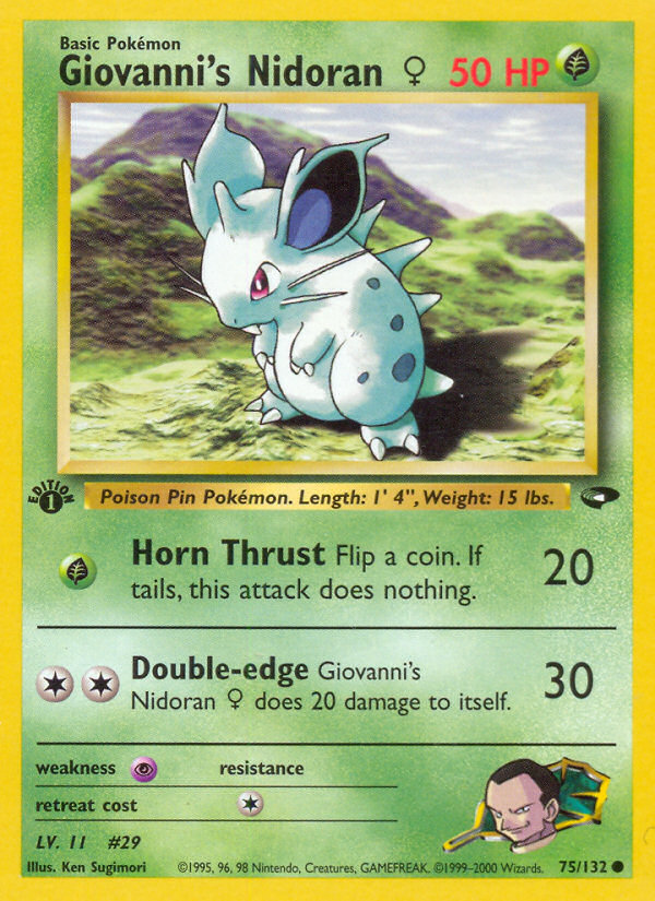 Giovanni's Nidoran (75/132) (Female) [Gym Challenge 1st Edition] 