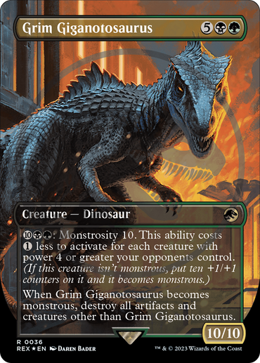 Grim Giganotosaurus (Emblem) (Borderless) [Jurassic World Collection Tokens] 