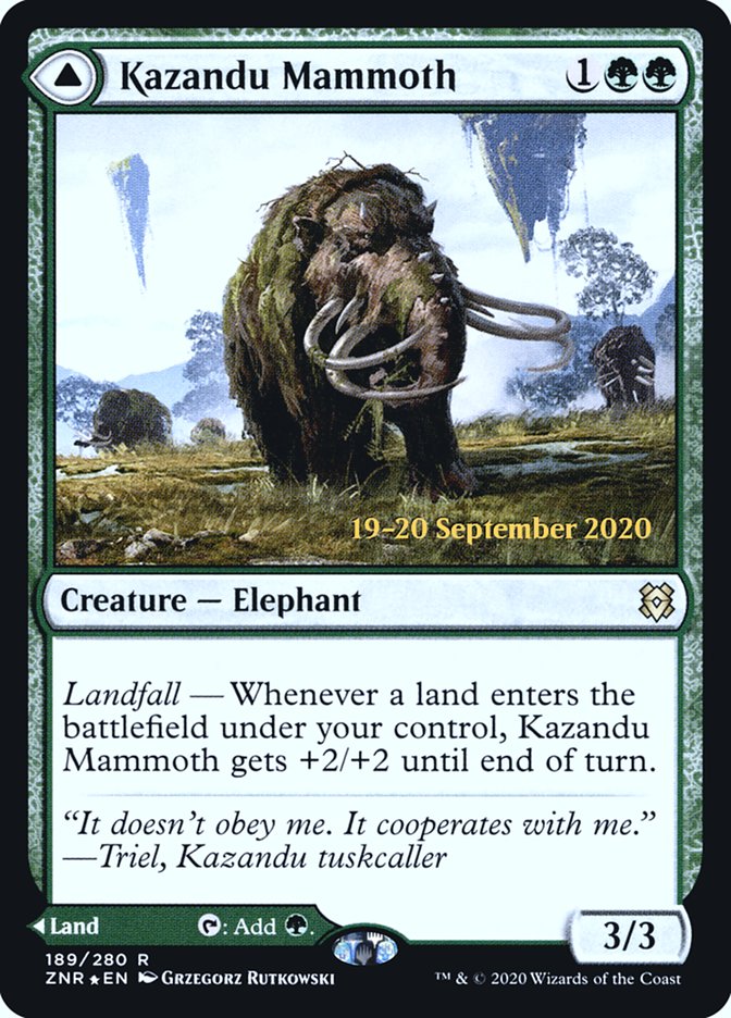 Kazandu Mammoth // Kazandu Valley [Zendikar Rising Prerelease Promos] 