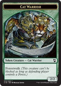 Cat Warrior // Elemental Double-Sided Token [Order 2018 Tokens] 