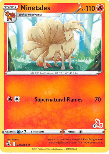 Ninetales (30/264) (Cinderace Stamp #7) [Battle Academy 2022] 