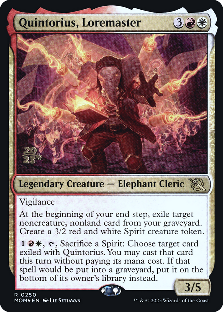 Quintorius, Loremaster [March of the Machine Prerelease Promos] 