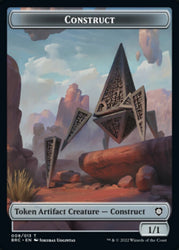 Construct (008) // Phyrexian Myr Double-Sided Token [The Brothers' War Commander Tokens] 
