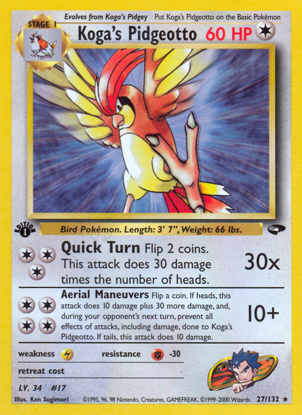 Koga's Pidgeotto (27/132) [Gym Challenge 1st Edition] 