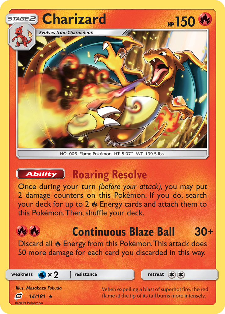 Charizard (14/181) (Cosmos Holo) [Sun &amp; Moon: Team Up] 