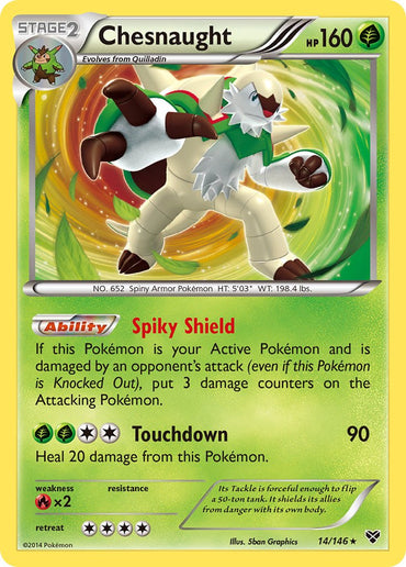 Chesnaught (14/146) (Cosmos Holo) (Blister Exclusive) [XY: Base Set] 