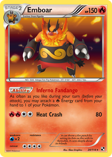 Emboar (20/114) [Black &amp; White: Base Set] 