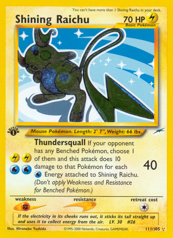 Shining Raichu (111/105) [Neo Destiny 1st Edition] 