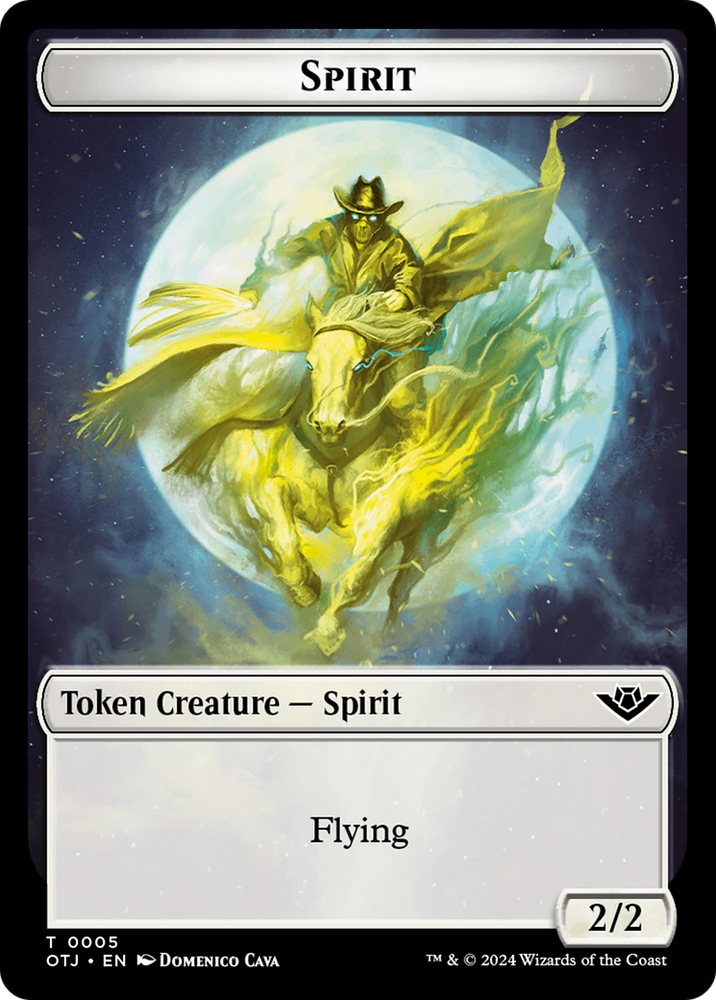 Treasure // Spirit Double-Sided Token [Outlaws of Thunder Junction Tokens] 