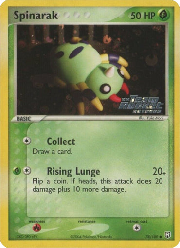 Spinarak (78/109) (Stamped) [EX: Team Rocket Returns] 