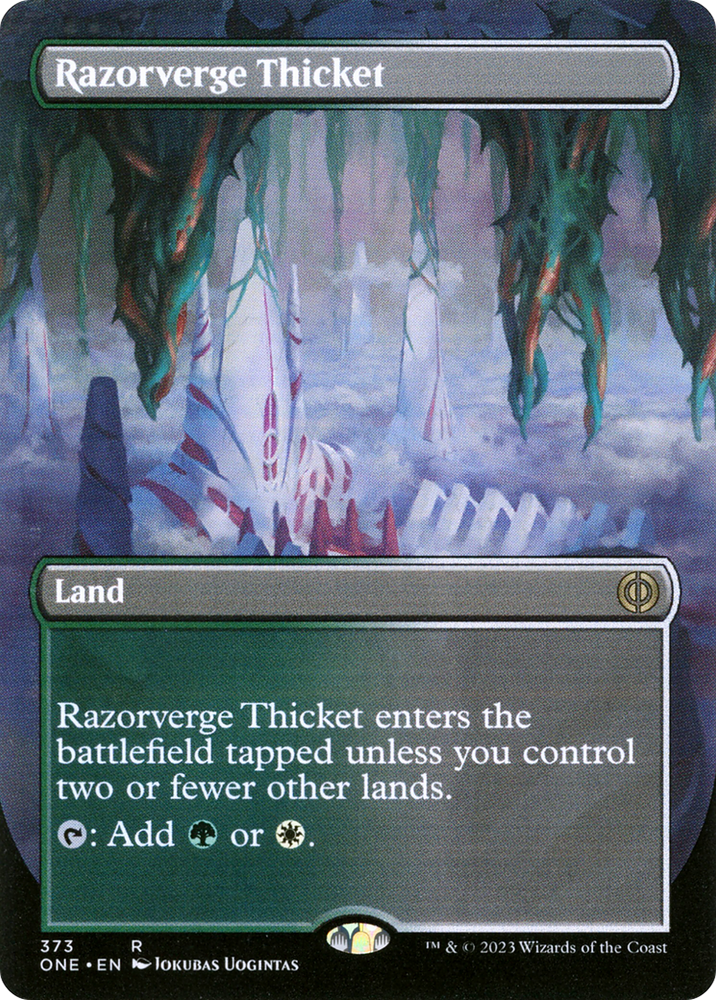 Razorverge Thicket (Borderless Alternate Art) [Phyrexia: All Will Be One] 