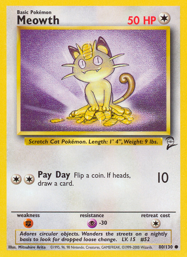 Meowth (80/130) [Base Set 2] 