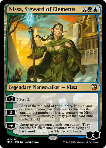 Nissa, Steward of Elements (Ripple Foil) [Modern Horizons 3 Commander] 