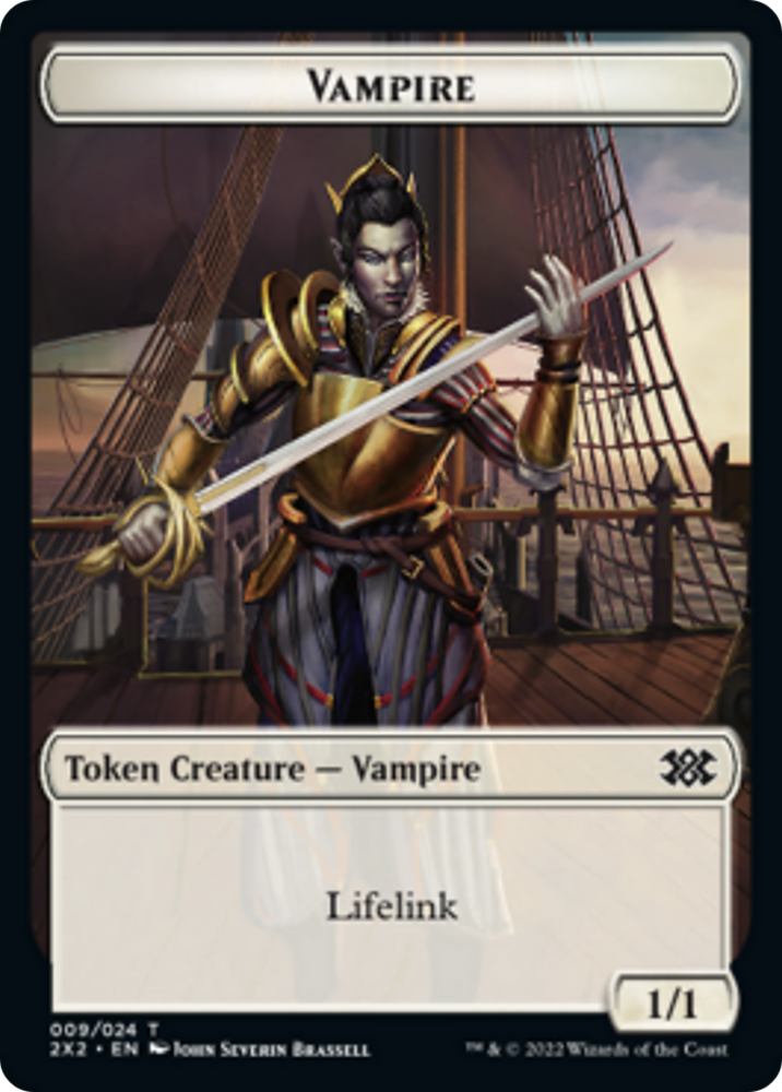 Worm // Vampire Double-Sided Token [Double Masters 2022 Tokens] 