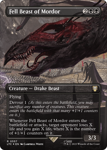 Fell Beast of Mordor (Borderless) (Surge Foil) [The Lord of the Rings: Tales of Middle-Earth Commander] 
