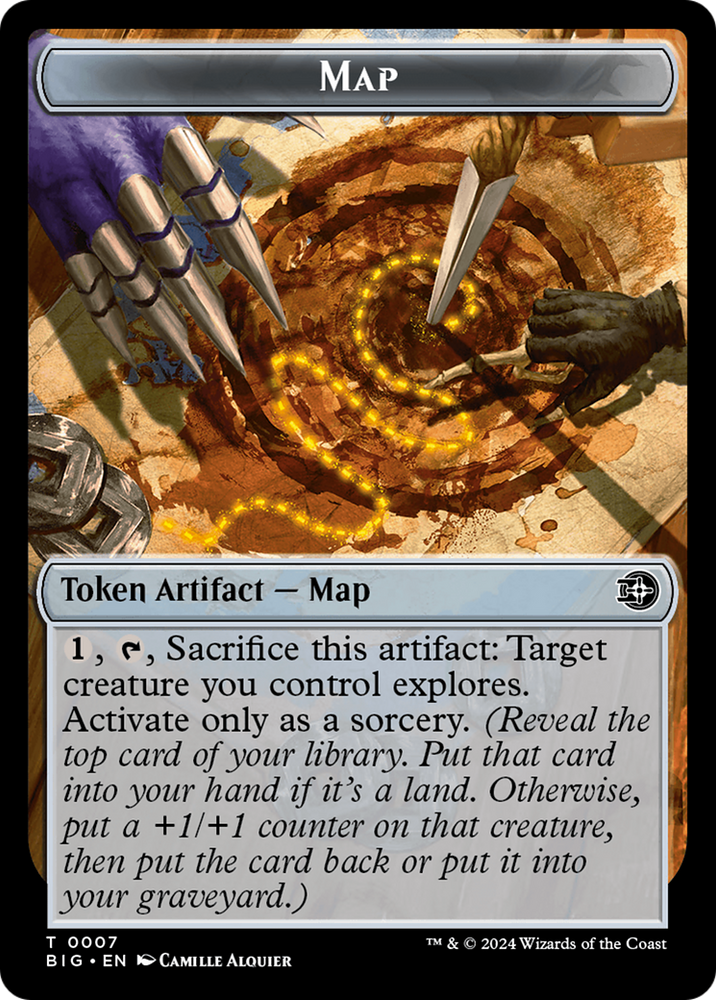 Treasure // Map Double-Sided Token [Outlaws of Thunder Junction Tokens] 