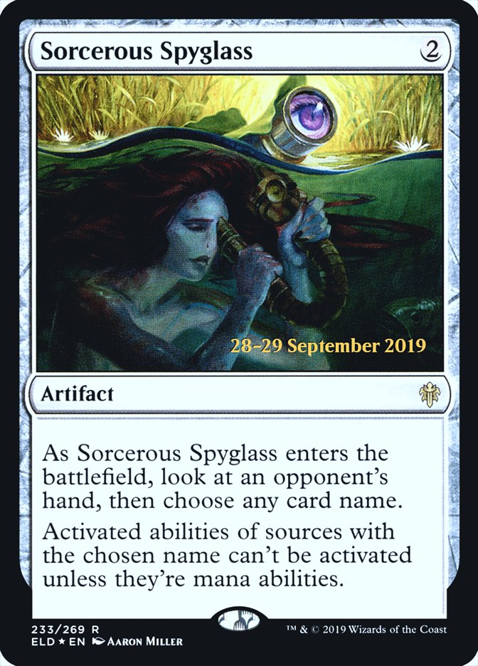 Sorcerous Spyglass [Throne of Eldraine Prerelease Promos] 